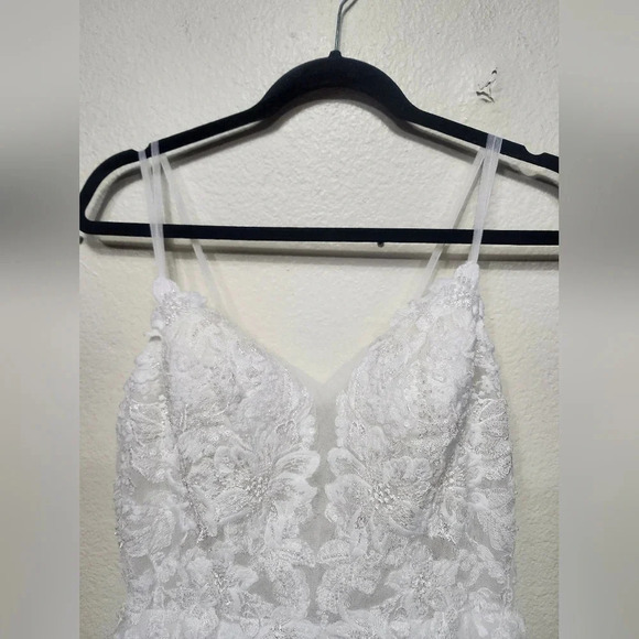 Lulus Height of Love White Embroidered Beaded Backless A-Line Gown Wedding - Picture 10 of 14